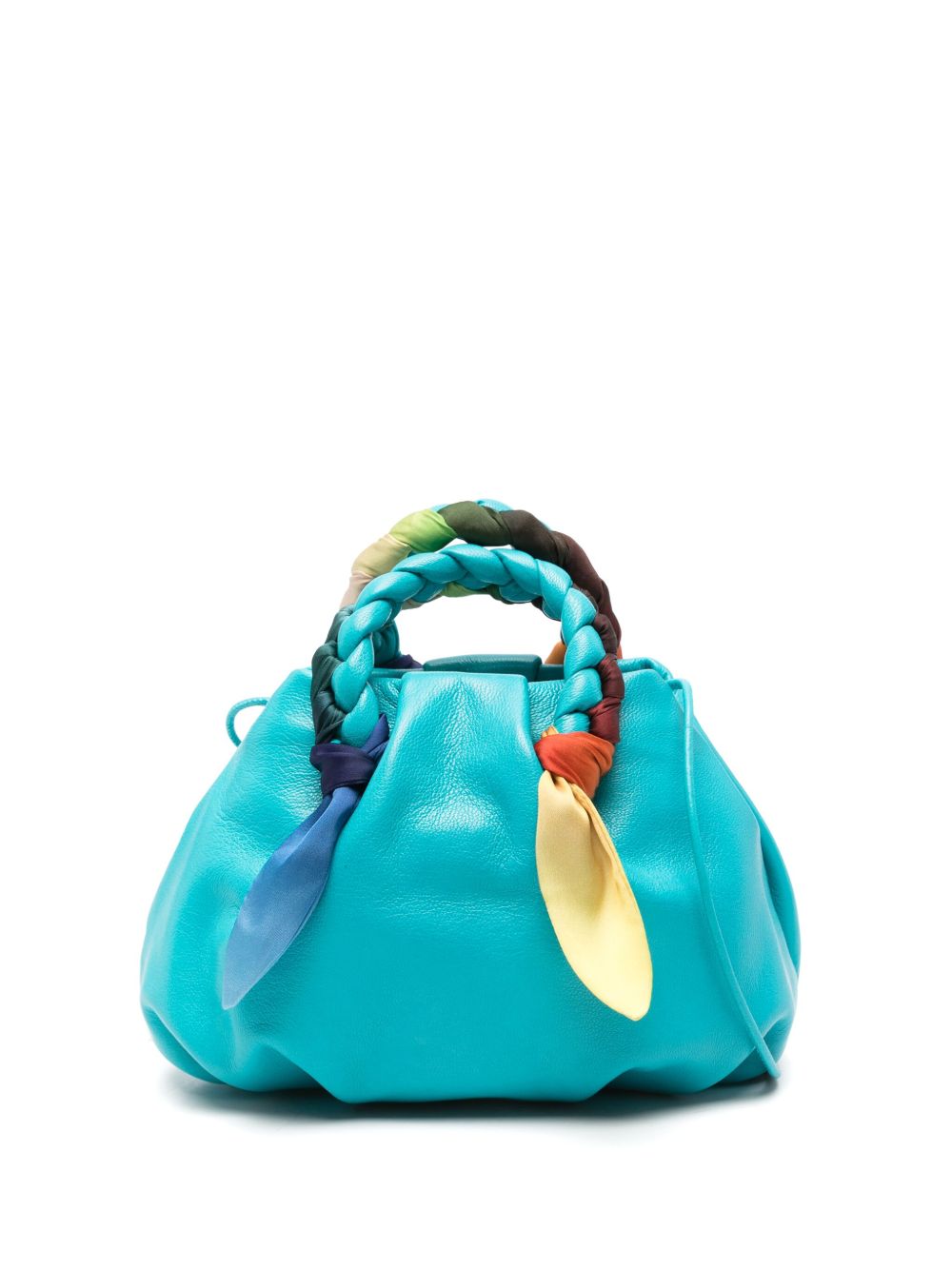 BOMFOWBS25TURQUOISE BOMBON 스카프 레더 핸드백